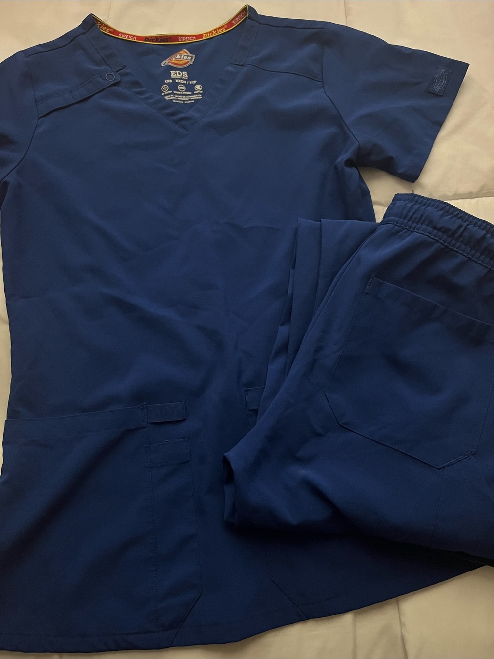 Dickies Woman Royal Blue Scrub Set - Elasticr Waist Jogger Pants & Top